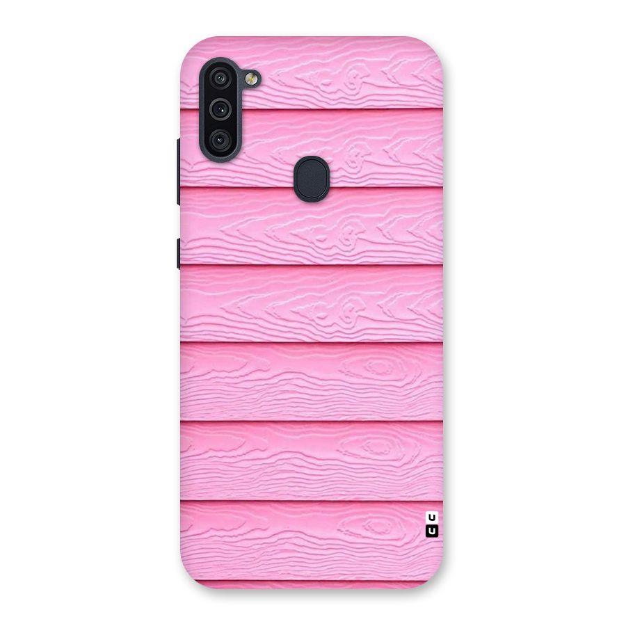 Pink Wood Back Case for Galaxy M11