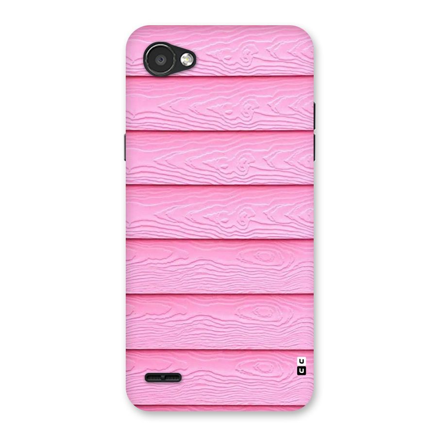 Pink Wood Back Case for LG Q6