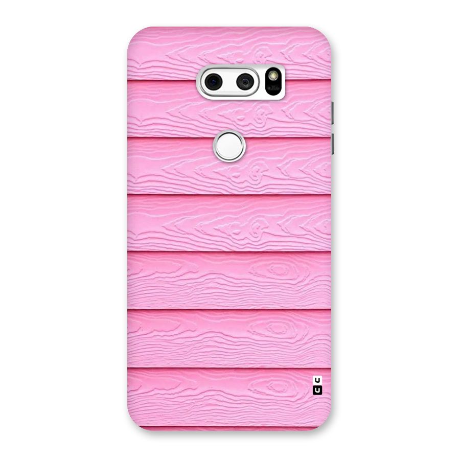 Pink Wood Back Case for LG V30