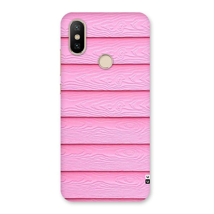 Pink Wood Back Case for Mi A2