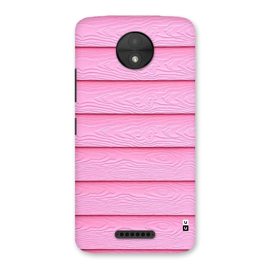 Pink Wood Back Case for Moto C