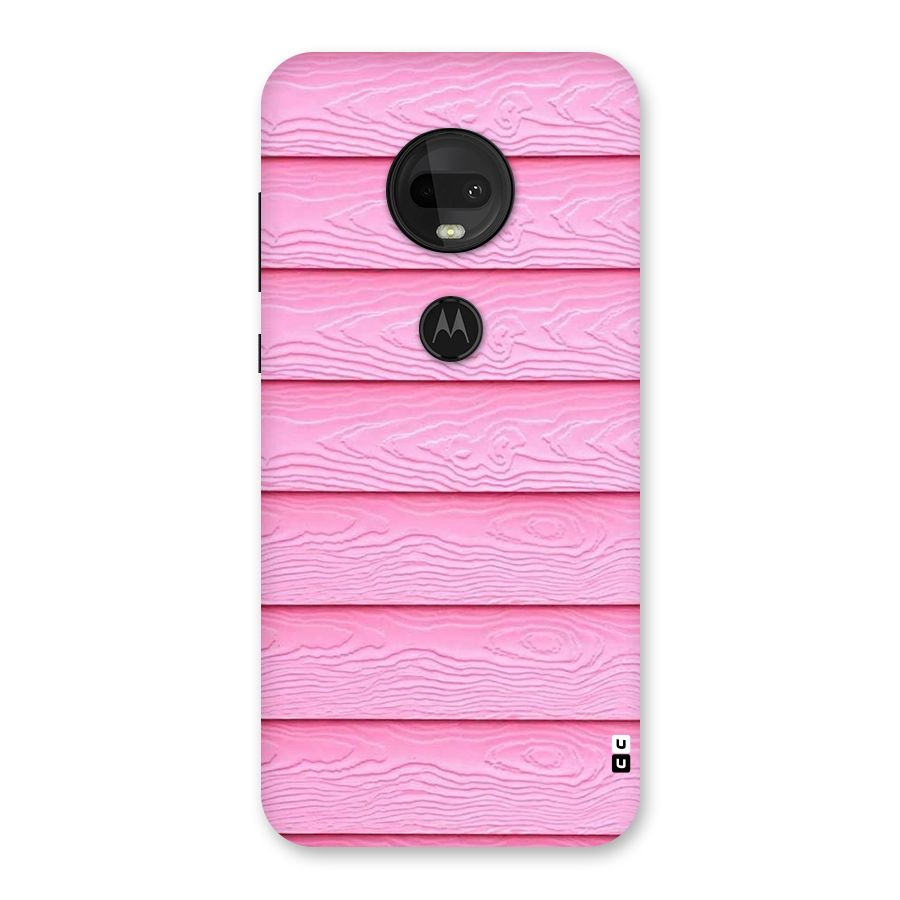 Pink Wood Back Case for Moto G7