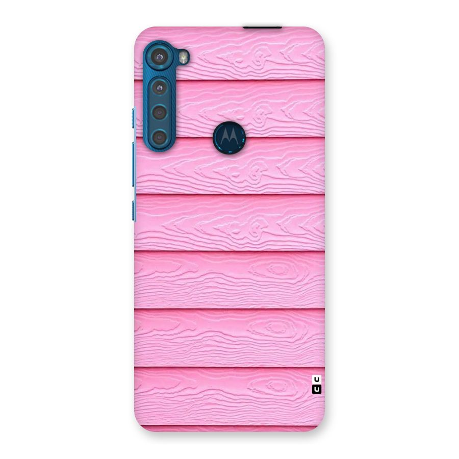 Pink Wood Back Case for Motorola One Fusion Plus