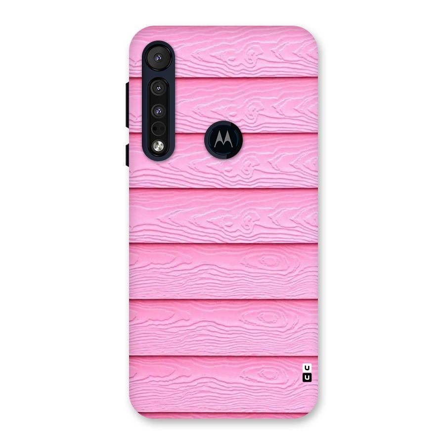 Pink Wood Back Case for Motorola One Macro