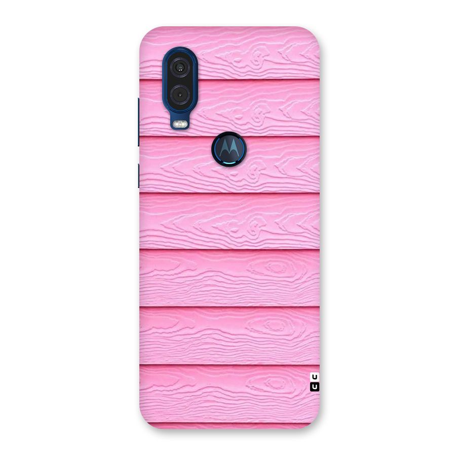 Pink Wood Back Case for Motorola One Vision
