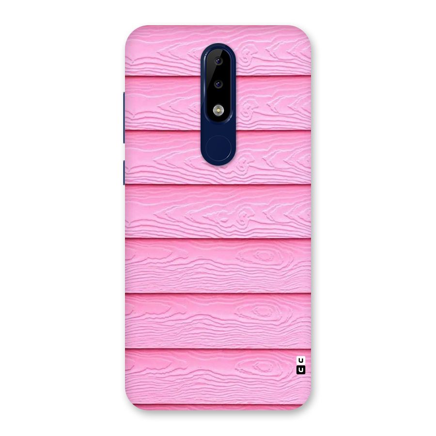 Pink Wood Back Case for Nokia 5.1 Plus
