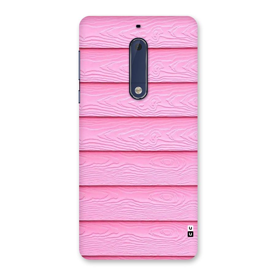 Pink Wood Back Case for Nokia 5