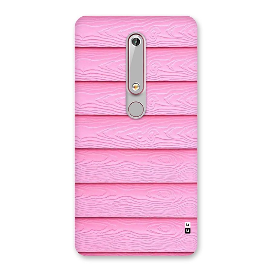 Pink Wood Back Case for Nokia 6.1