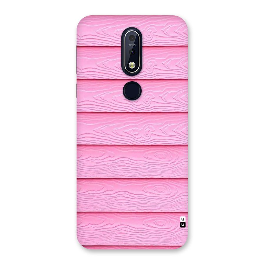 Pink Wood Back Case for Nokia 7.1