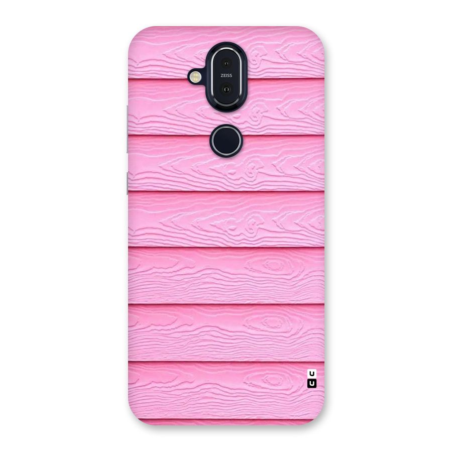 Pink Wood Back Case for Nokia 8.1