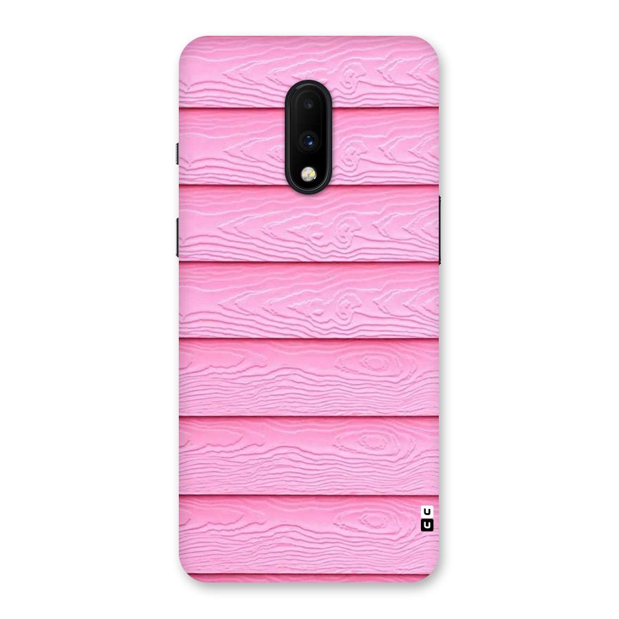 Pink Wood Back Case for OnePlus 7