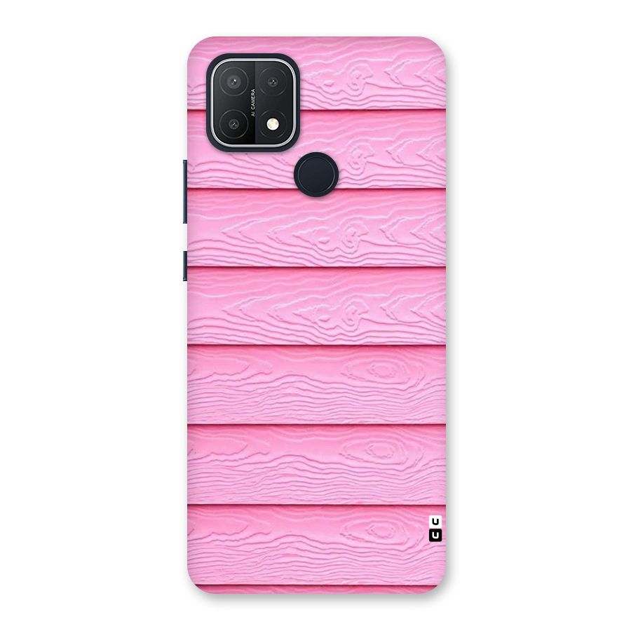 Pink Wood Back Case for Oppo A15s