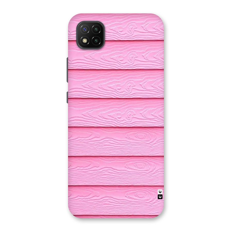 Pink Wood Back Case for Poco C3