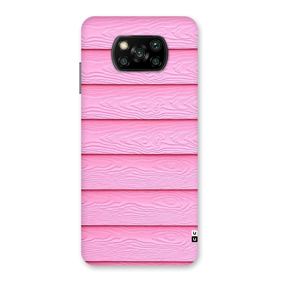 Pink Wood Back Case for Poco X3