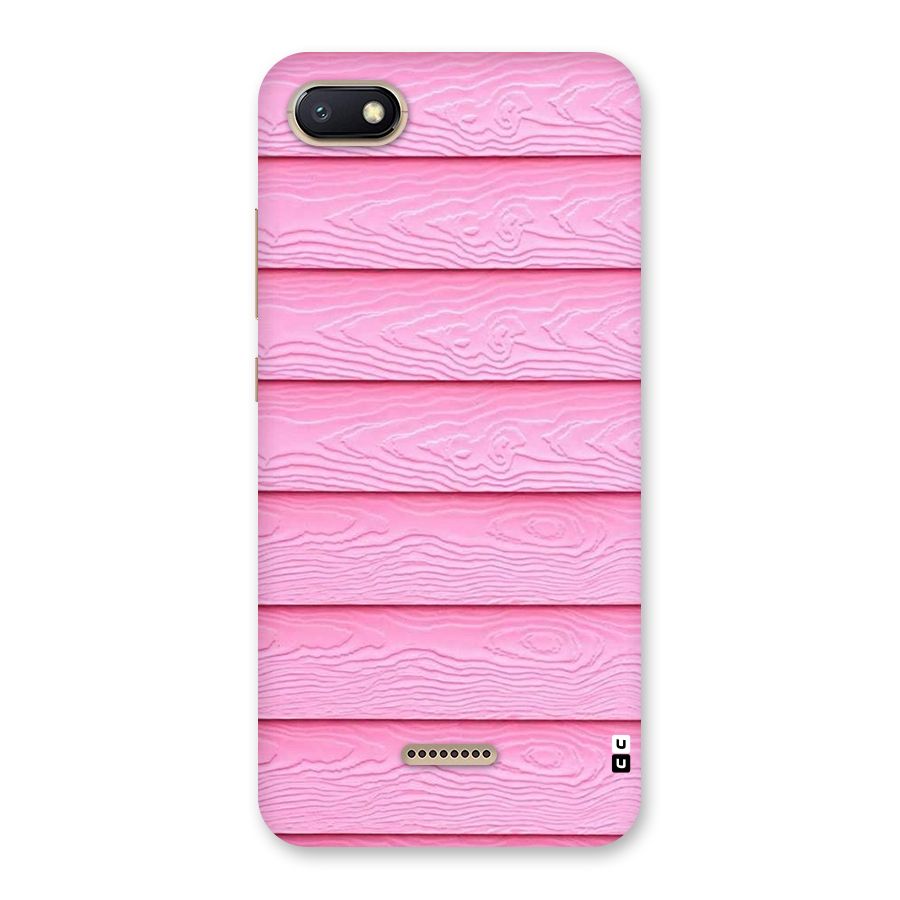 Pink Wood Back Case for Redmi 6A