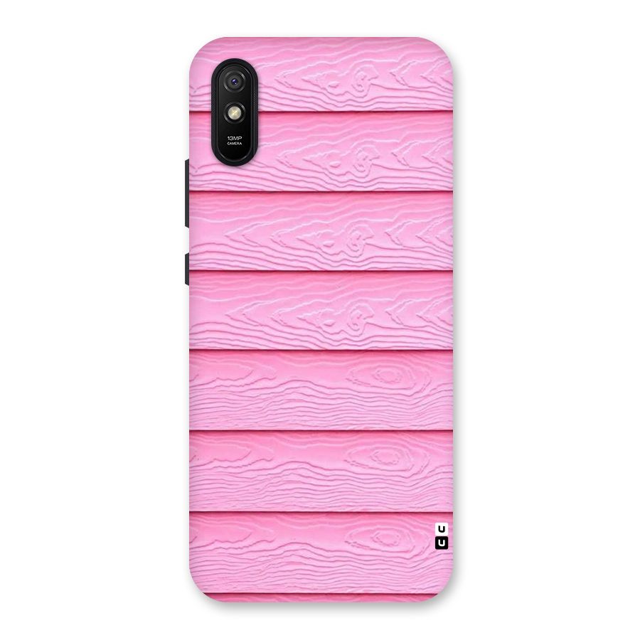 Pink Wood Back Case for Redmi 9A