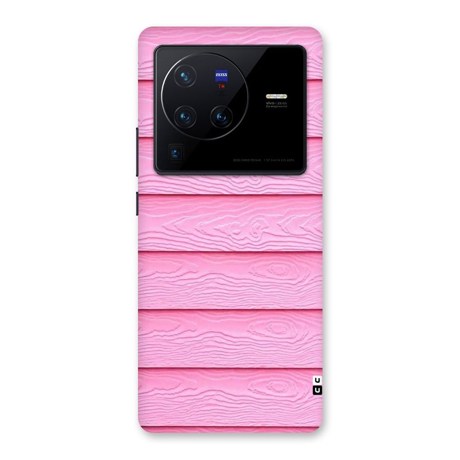 Pink Wood Back Case for Vivo X80 Pro
