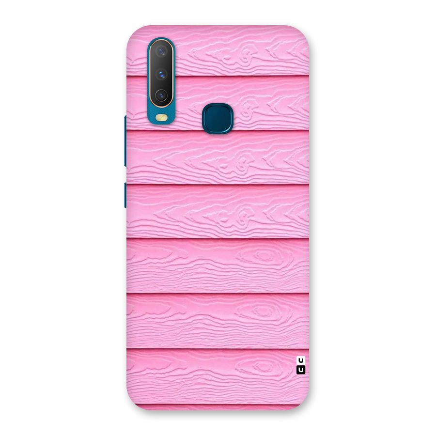 Pink Wood Back Case for Vivo Y17