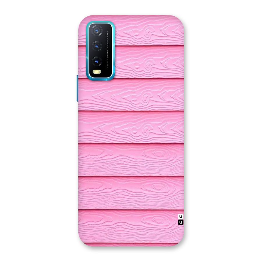Pink Wood Back Case for Vivo Y20A