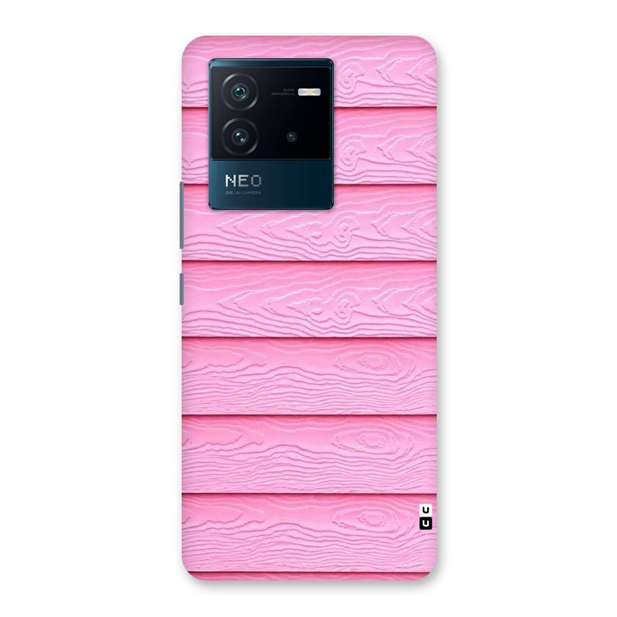 Pink Wood Back Case for Vivo iQOO Neo 6 5G