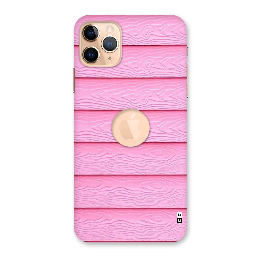 Pink Wood Back Case for iPhone 11 Pro Max Logo Cut