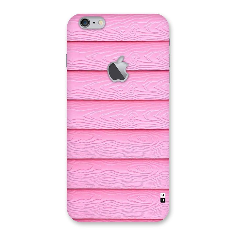 Pink Wood Back Case for iPhone 6 Plus 6S Plus Logo Cut