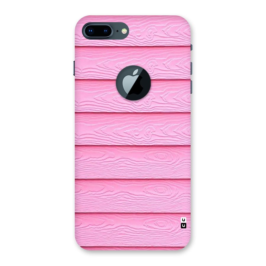 Pink Wood Back Case for iPhone 7 Plus Logo Cut