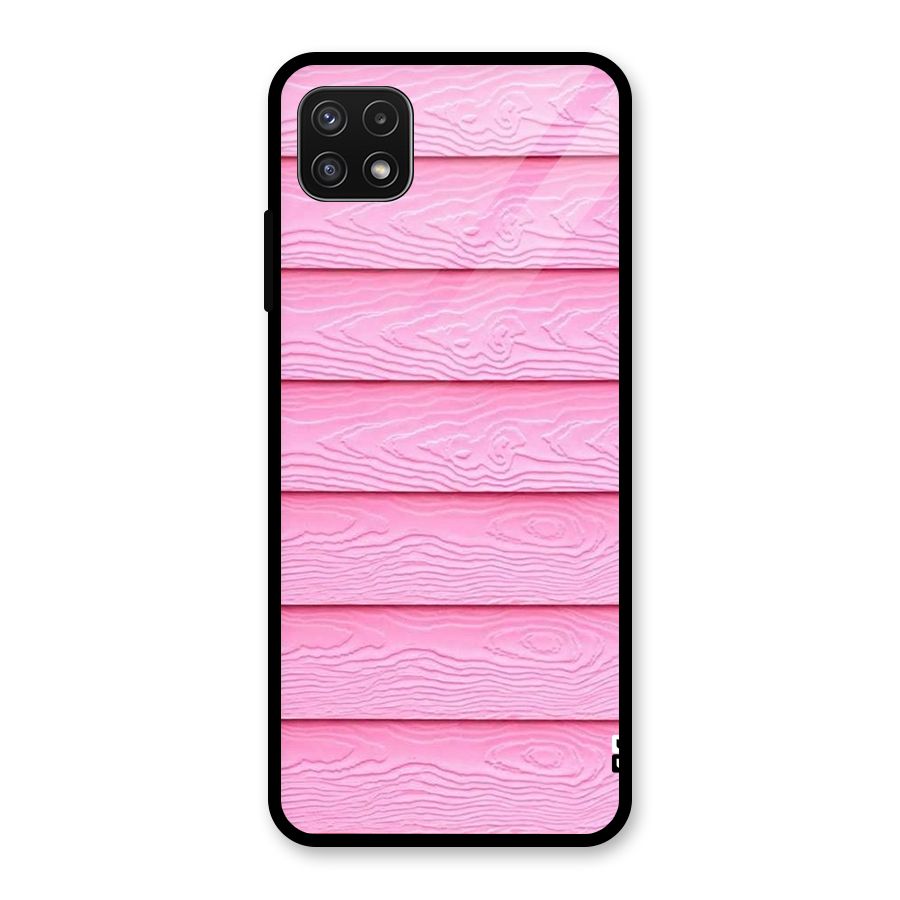 Pink Wood Glass Back Case for Galaxy A22 5G