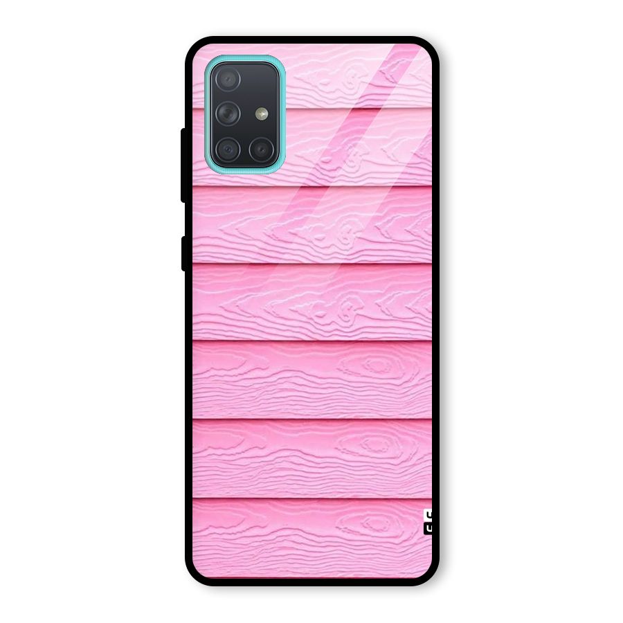 Pink Wood Glass Back Case for Galaxy A71