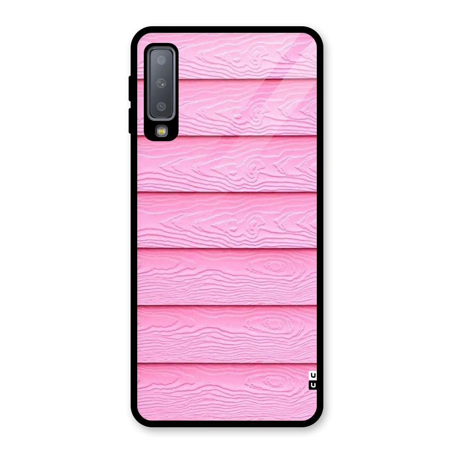 Pink Wood Glass Back Case for Galaxy A7 (2018)