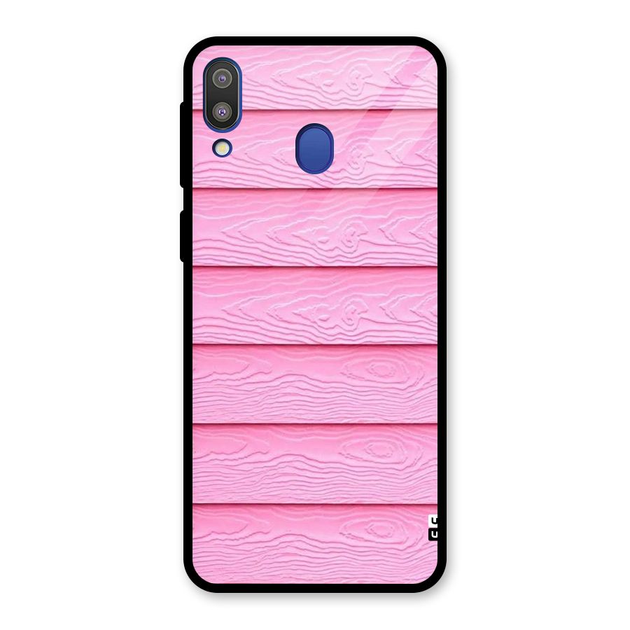 Pink Wood Glass Back Case for Galaxy M20