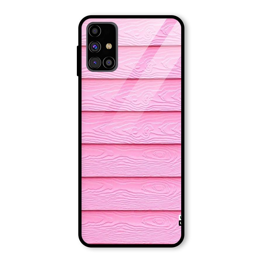 Pink Wood Glass Back Case for Galaxy M31s