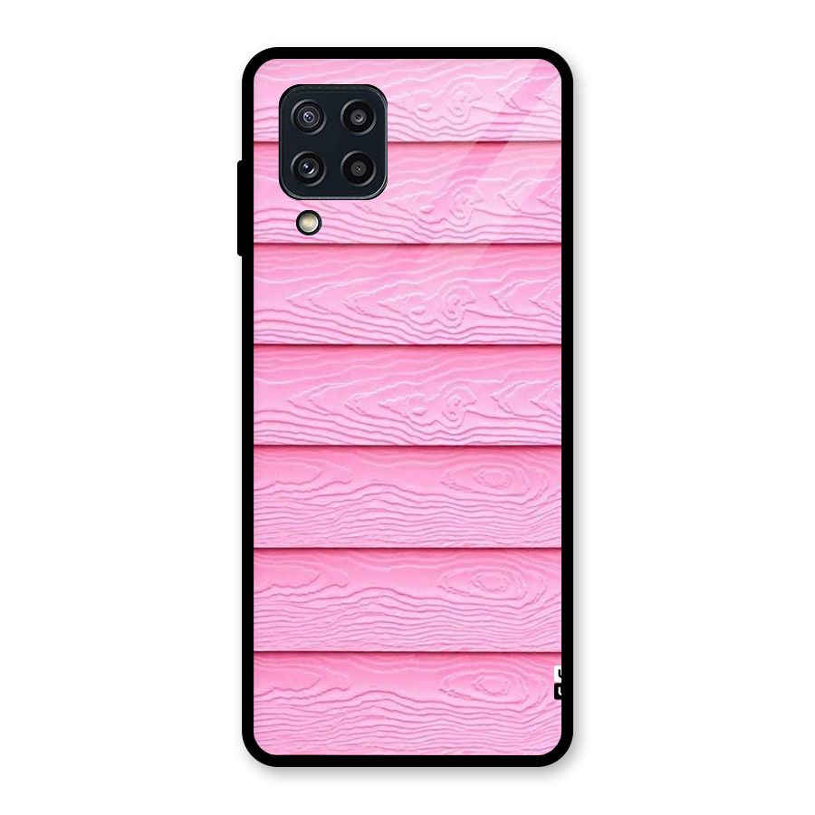 Pink Wood Glass Back Case for Galaxy M32