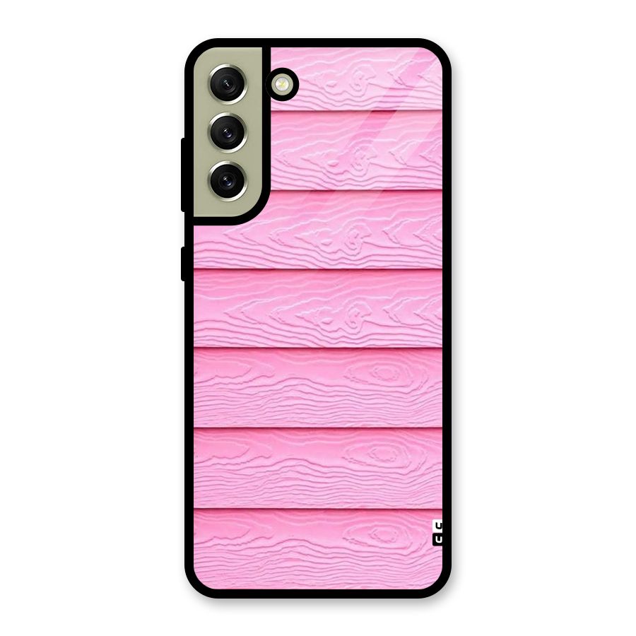 Pink Wood Glass Back Case for Galaxy S21 FE 5G