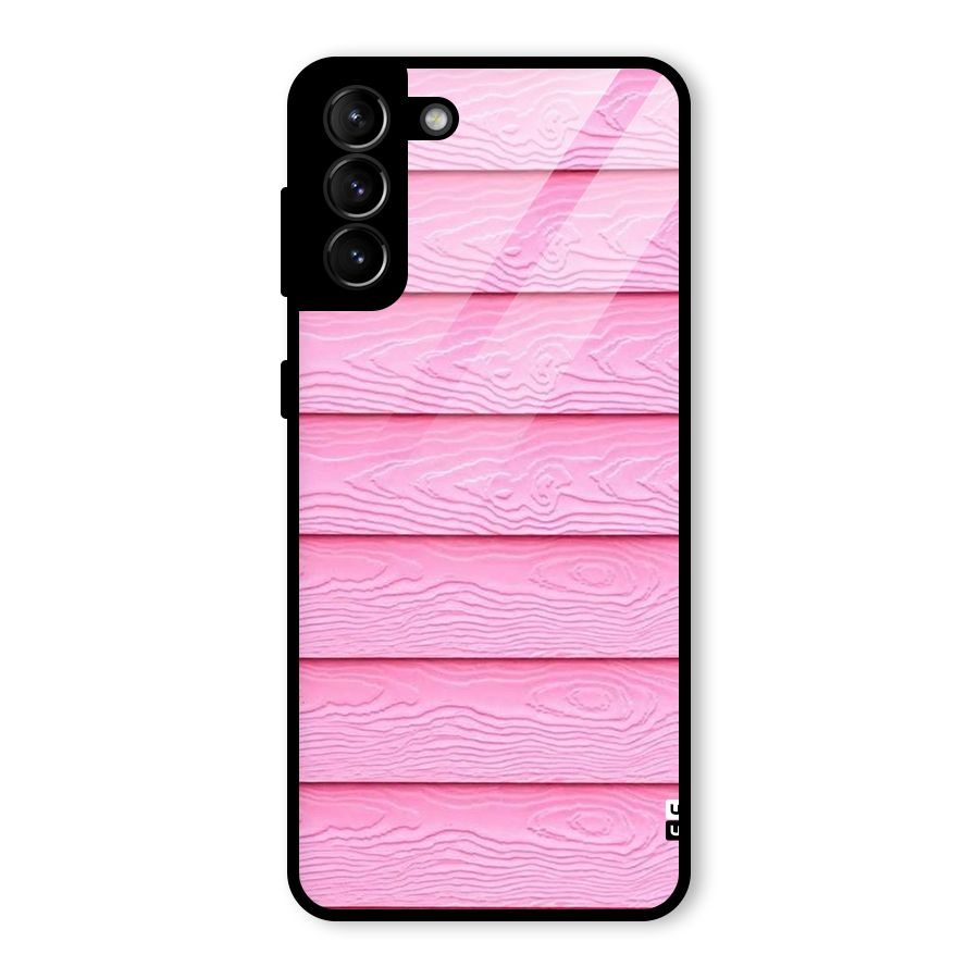 Pink Wood Glass Back Case for Galaxy S21 Plus