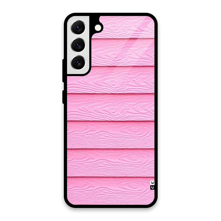 Pink Wood Glass Back Case for Galaxy S22 Plus 5G