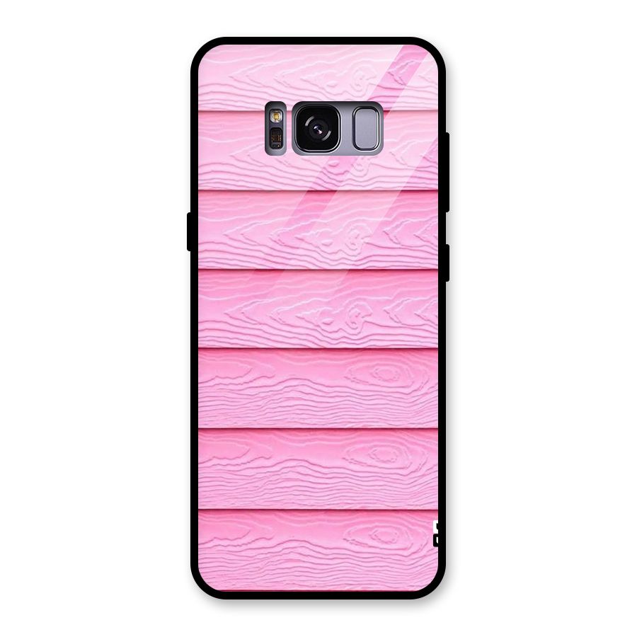 Pink Wood Glass Back Case for Galaxy S8