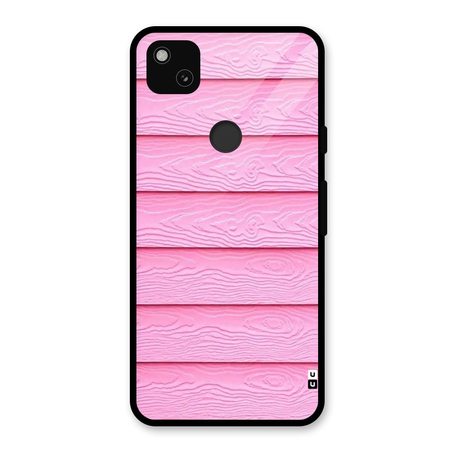 Pink Wood Glass Back Case for Google Pixel 4a