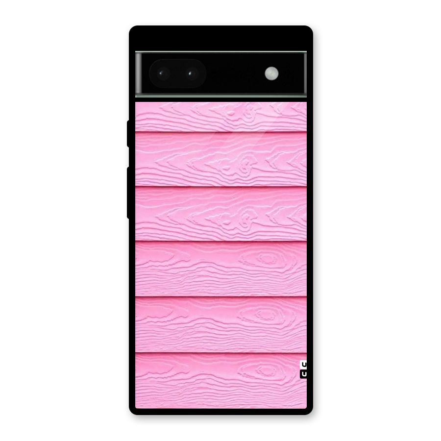 Pink Wood Glass Back Case for Google Pixel 6a