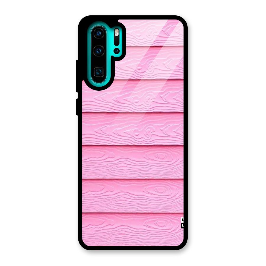 Pink Wood Glass Back Case for Huawei P30 Pro