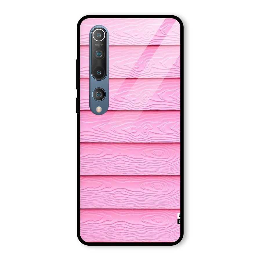 Pink Wood Glass Back Case for Mi 10