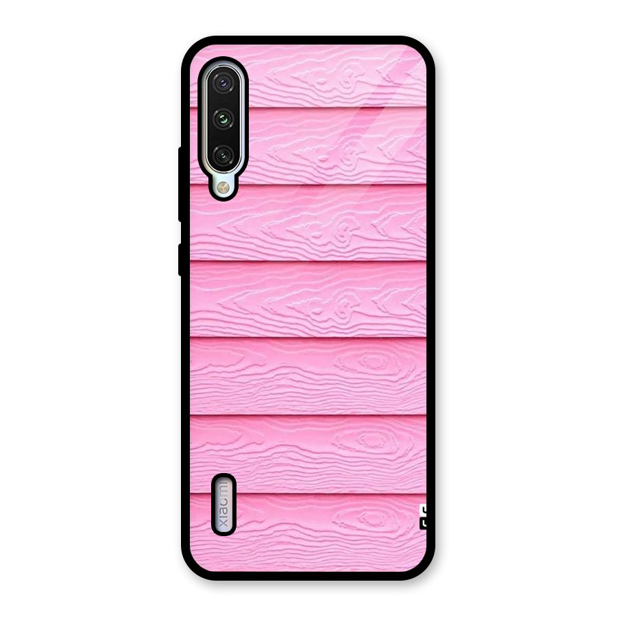 Pink Wood Glass Back Case for Mi A3