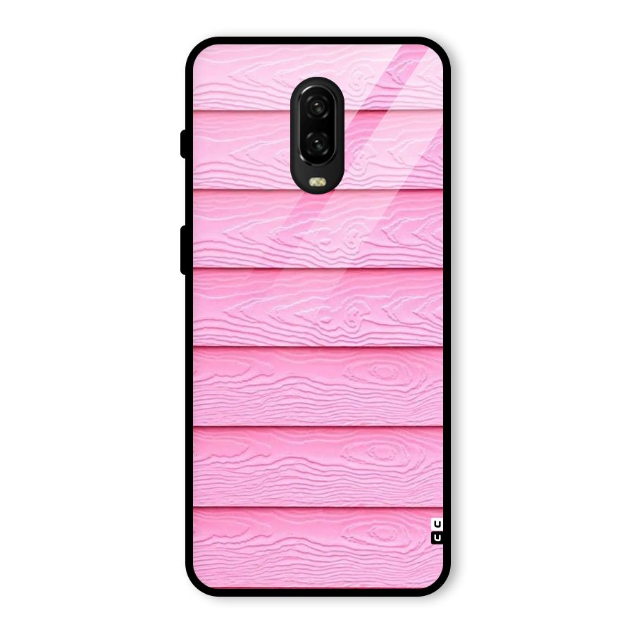 Pink Wood Glass Back Case for OnePlus 6T