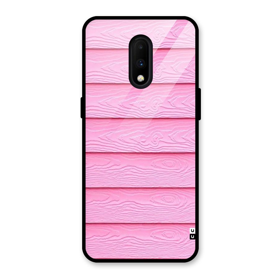 Pink Wood Glass Back Case for OnePlus 7