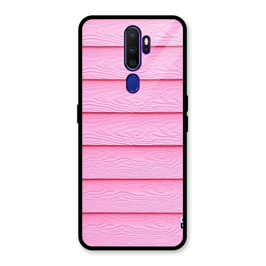 Pink Wood Glass Back Case for Oppo A9 (2020)