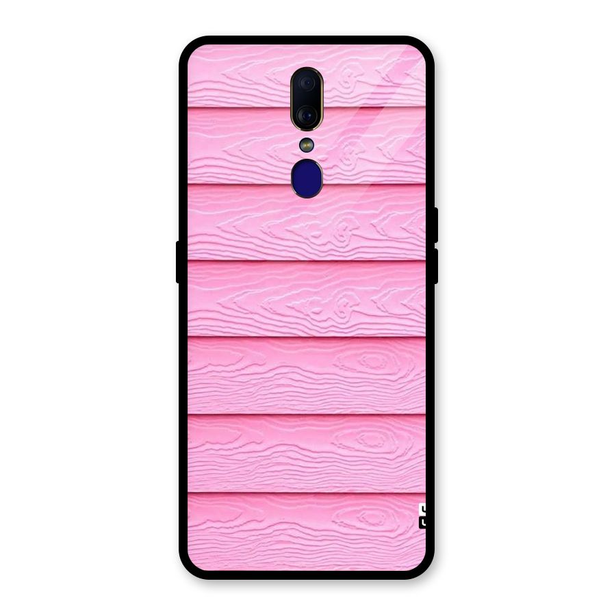 Pink Wood Glass Back Case for Oppo F11