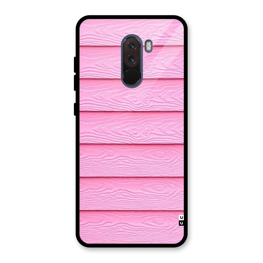 Pink Wood Glass Back Case for Poco F1