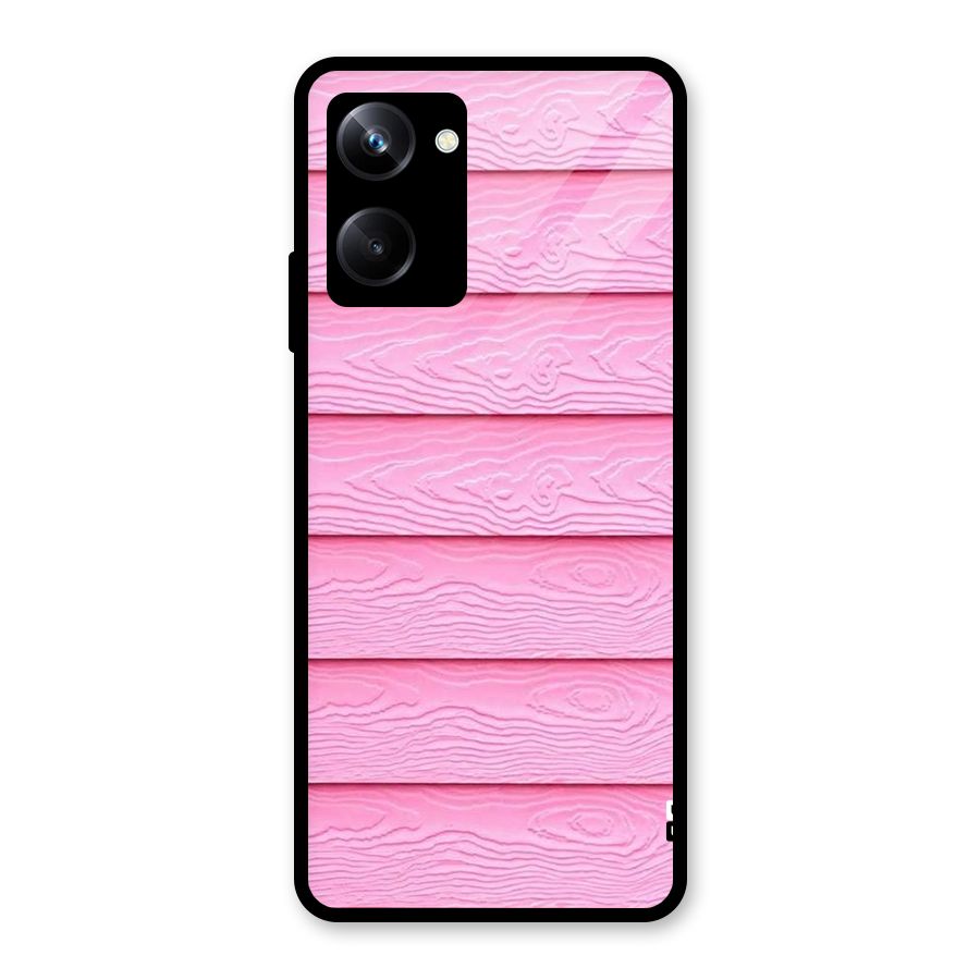 Pink Wood Glass Back Case for Realme 10 Pro