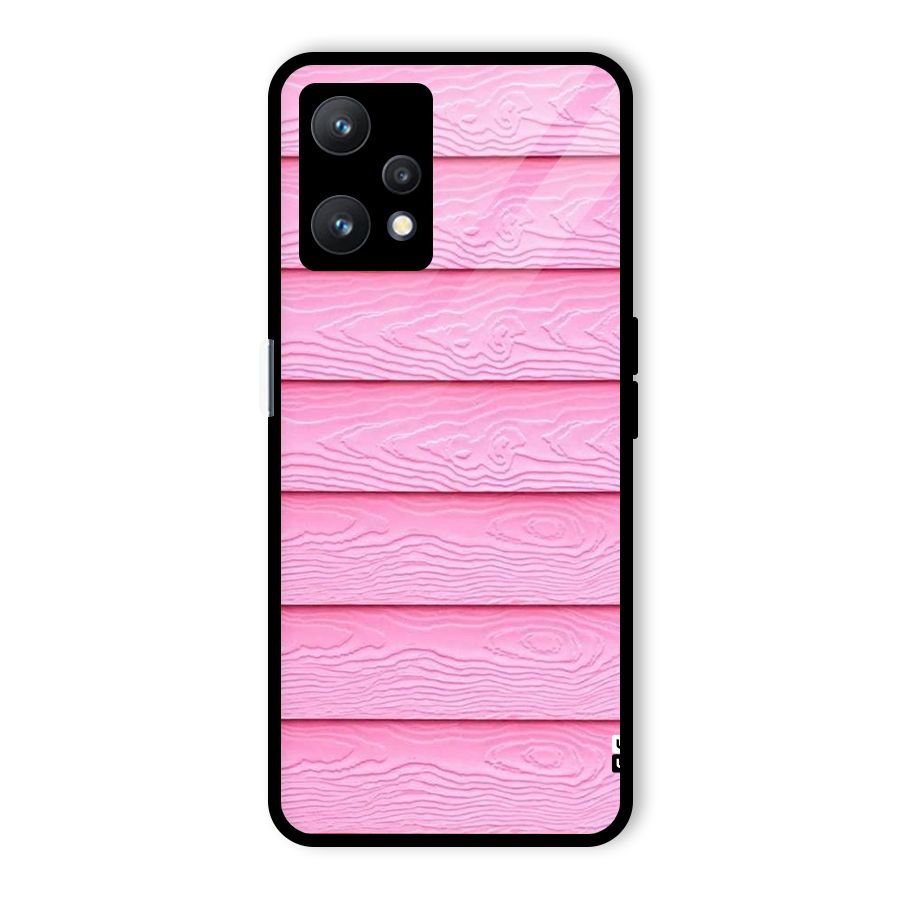 Pink Wood Glass Back Case for Realme 9 Pro 5G