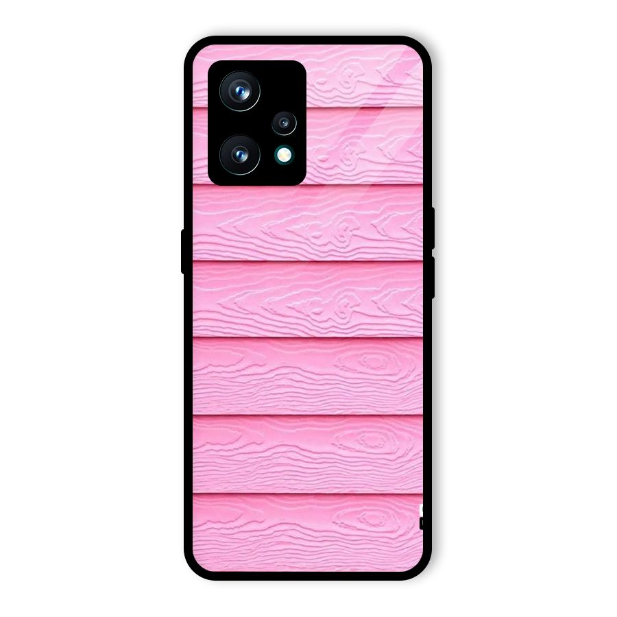 Pink Wood Glass Back Case for Realme 9 Pro Plus 5G